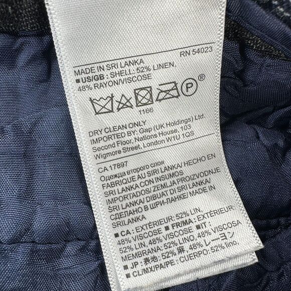 Banana Republic Avery Pants Womens 4 Petite Navy Stripe Linen Tie Waist Cropped - Picture 5 of 8